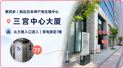 第四步：到达三宫中心大厦，乘电梯至7楼日本神户英生殖中心